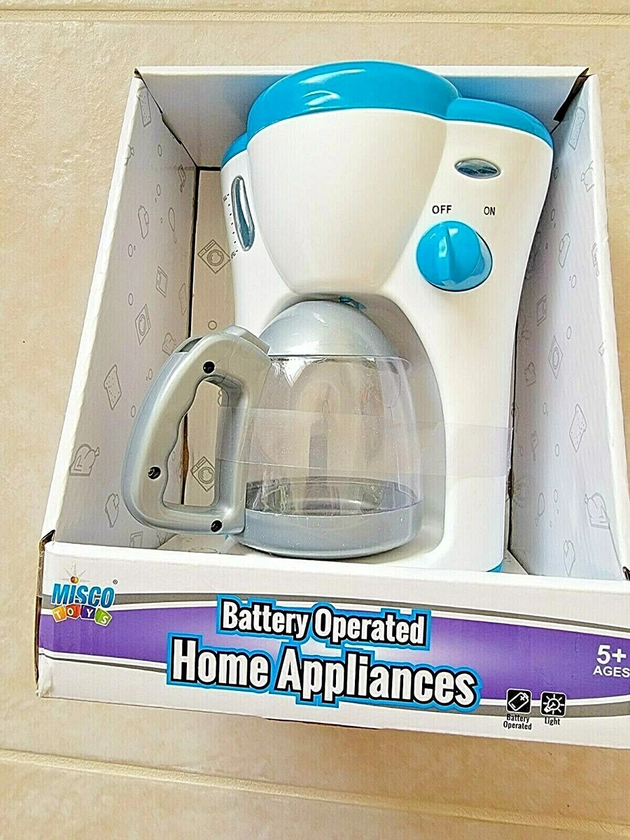 MISCO TOYS BATTERY OPERATED HOME APPLIANCES COFFEE MAKER POT BLUE