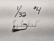 50 1/32 Round Head Jigs Mustad Bronze Hooks #8  #6  #4 or #2 You Choose