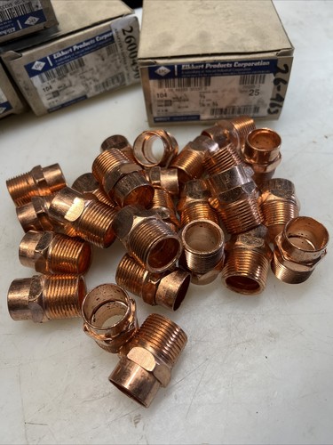 (25 Pcs) ELKHART Copper Male Adapter Fittings 3/4", 104, OD 7/8" x 3/4"MNPT
