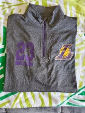 LeBron "23" James NEW Lakers 1/4 Zip Pullover Gray Lightweight SZ S UNK