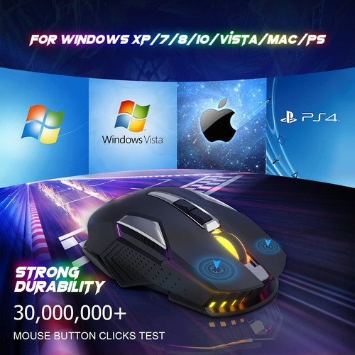 ZIYOULANG Silent Wireless Gaming Mouse Multi-Colour Backlit Rechargeable - Picture 23 of 81