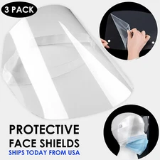 Safety Face Shield Full Coverage Protective Guard, 3 Pack SHIPS TODAY FROM USA
