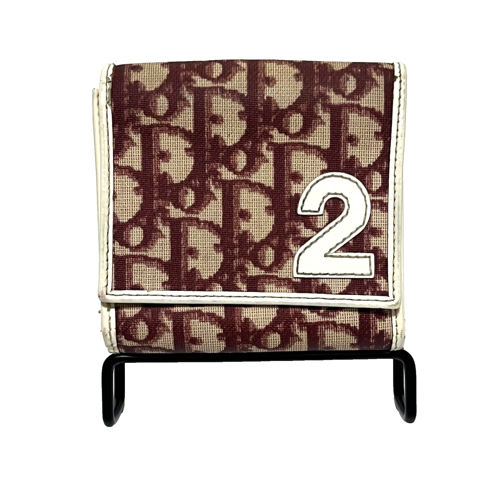Authentique sac à main portefeuille trotteur Christian Dior cuir du JAPON 0198