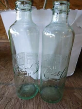Pair of Reproduction Coca Cola 1997 Souvenir 9.3 oz.Glass Bottles 7.5" Exc Cond