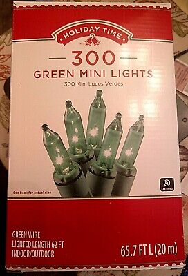 300  GREEN  Mini Light Set  65.7 ft long  NIB  for Weddings  Parties  Christmas