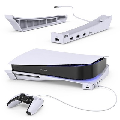 Horizontaler Ständer für PlayStation5 Konsole mit 4 Ports USB Hub PS5 Zubehör