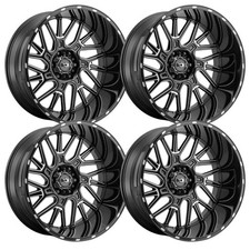 Set-4 Vision 404 Brawl 20x10 5x5 5x127 -25mm Black Milled Wheels 20 Inch