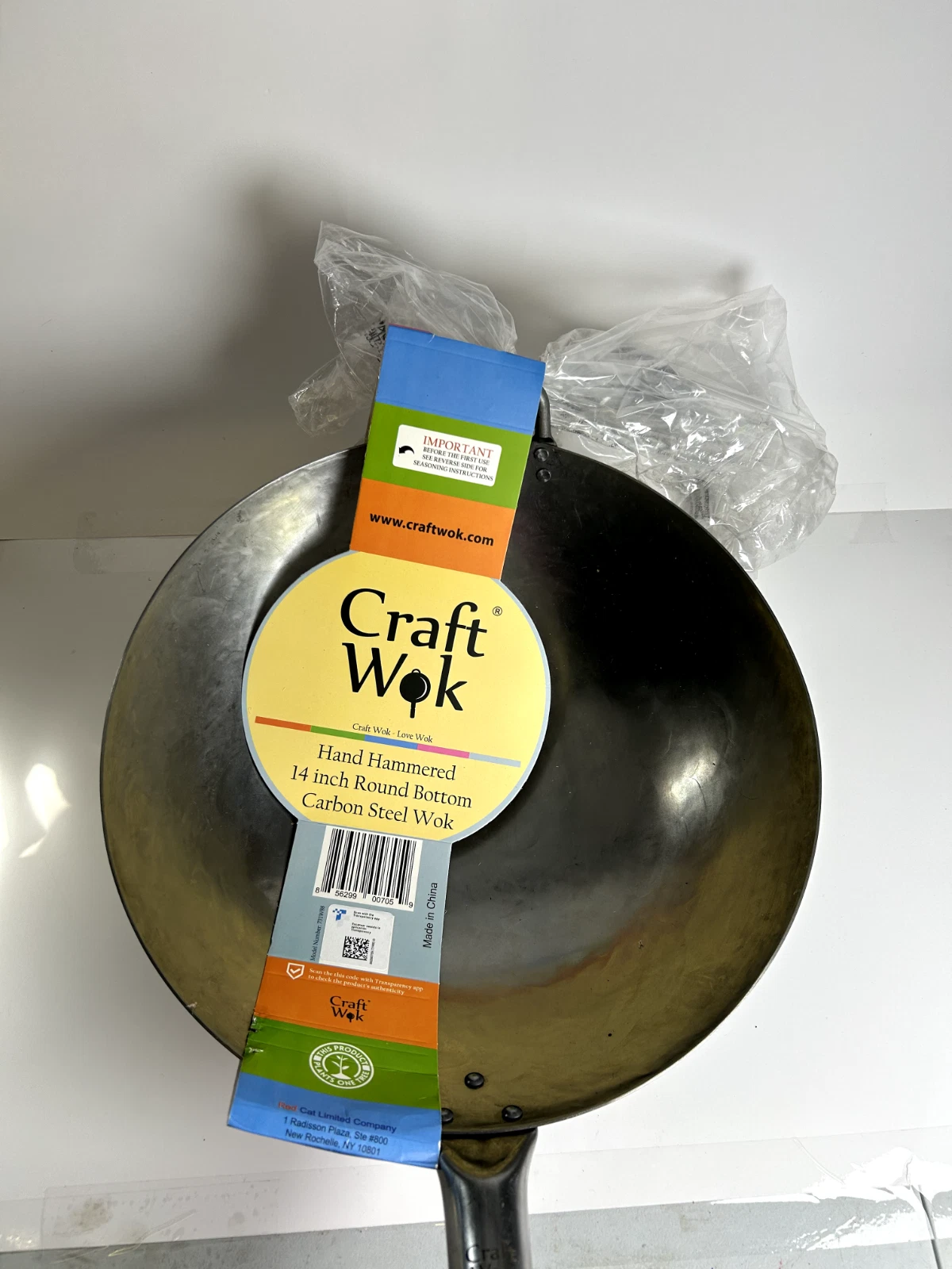 Craft Wok Hand-Hammered 14 inch Round Bottom Carbon Steel Wok -FREE SHIPPING!!!