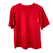 Vintage Classic II Womens Red Pocket T-Shirt Size L Made in USA Short Sleeve Tee