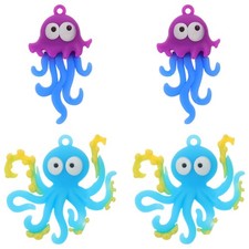  4 Pcs Floating Marine Animal Figurine Decorative Octopus Figurines Aquarium
