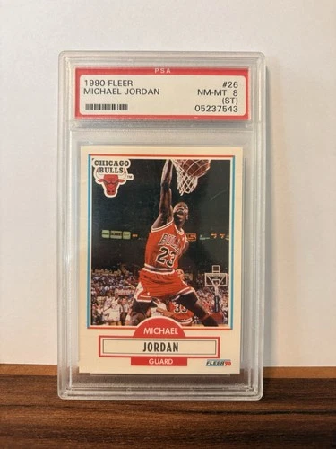 1990-91 Fleer Michael Jordan Black Line Bio Variation #26 PSA Graded Bulls