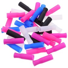 50pcs Drinking Straw Covers 6mm Protector Cap Toppers Leak Proof Replacement