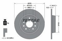 2 X Textar 92167603 Bremsschebeiben 278Mm Voll Hinten Opel Astra H, Zafira B