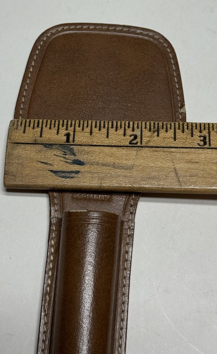 Vintage Solingen Scissor Case Leather Holder Made in Germany Cowhide Brown