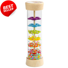 Wooden Rain Stick Baby Rattle Montessori Sensory Musical Toy 6-12 Months - US