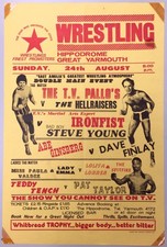 Large Original British Wrestling Vintage Poster - 1980