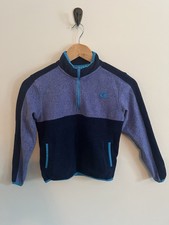 Champion Boys Fleece Quarter Zip Pullover 5/6 Blue Colorblock Sweatshirt