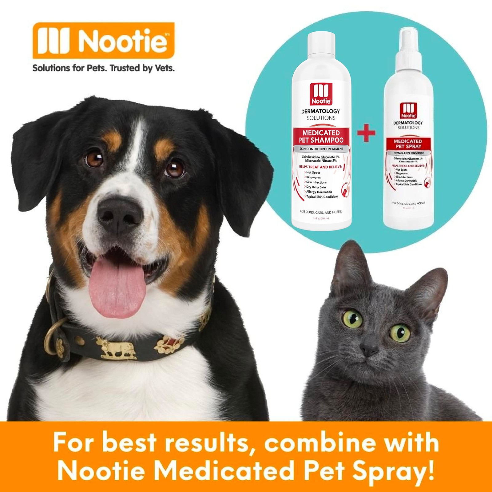 Nootie Medicated Pet Shampoo, Chlorhexidine Dog Shampoo for Itch Relief, Sold...