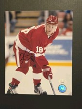 Kirk Maltby Signed 8x10 JSA COA Detroit Red Wings Cup Oilers 