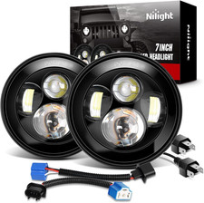 2PCS 7 Inch round Cree Headlight High Low Beam for Wrangler JK TJ CJ 1997-2017 R
