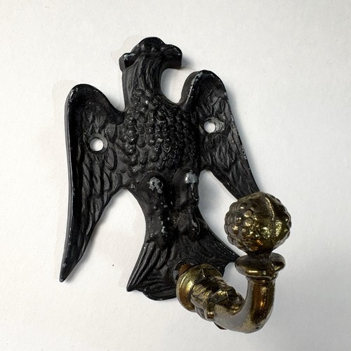 Vintage Eagle Wall Hook Wall Mount Coat / Hat Hook Antique Hardware Brass Metal