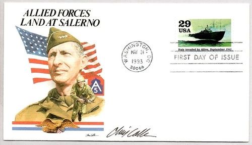 #2765f WORLD WAR II ITALY INVADED BY ALLIES, FDC DESIGNER CHRIS CALLE SIGNED
