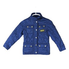Barbour International Quilted Jacket Kids Size S Navy Blue Flyweight Unisex