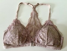 Abercrombie Nude Lace Racer back bralette with adjustable straps size small