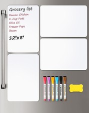 4 PACK Magnetic Dry Erase Board Sheet for Fridge, 12"x8" Erasable Refrigerator W
