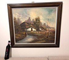 LARGE ORIGINAL OIL PAINTING 'THE WATER MILL' SIGNED J RODGERS