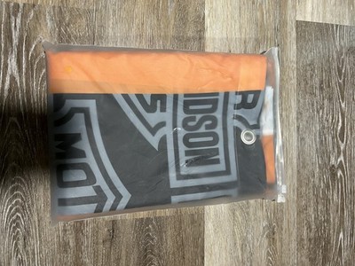 Harley-Davidson Orange/Black Shower Curtain w/ Rings