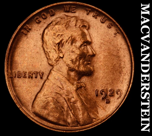 1929-S Lincoln Cent- Red- Choice Gem Brilliant Uncirculated+++ Luster #J2217