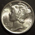 1944-D Mercury Dime - Uncirculated Mint State Coin
