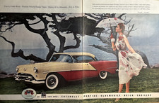 1954 Body By Fisher Cars GM Pebble Beach Holiday Oldsmobile Coupe VTG Print Ad