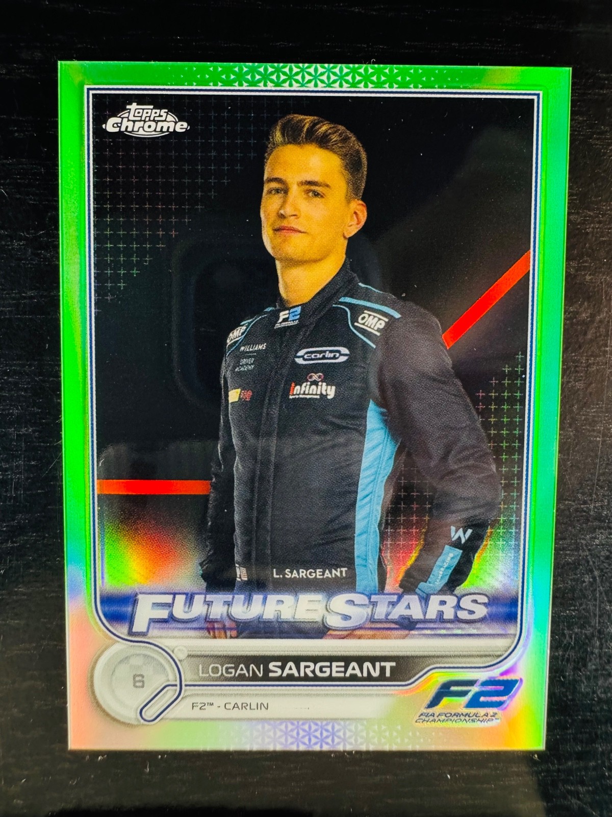 2022 Logan Sargeant  Green 3/99 Refractor Topps Chrome #82 F1 Formula 1