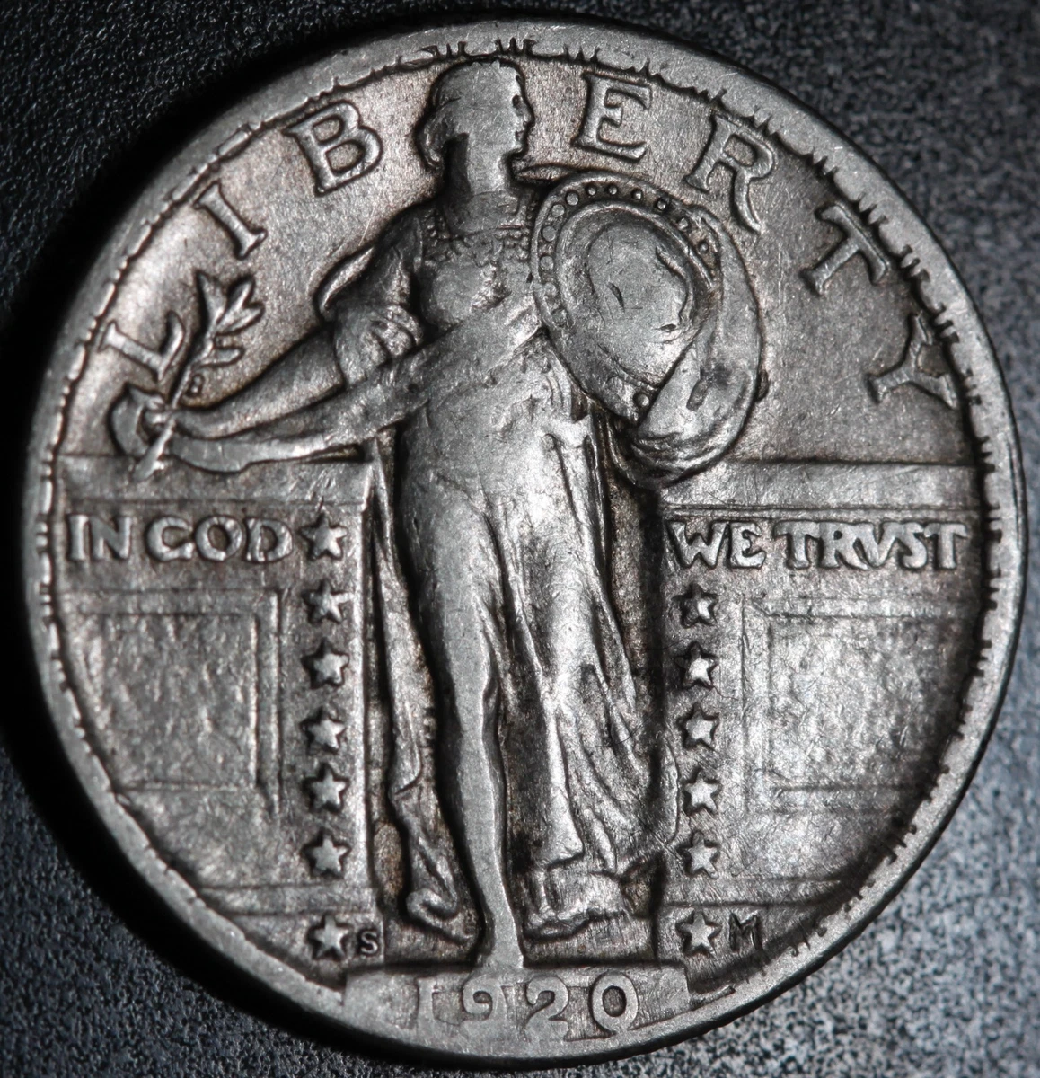 銀含有16g 米国 スタンディングリバティクォーター銀貨 3枚1917,1920 Silver 1920 Year Standing Liberty US Quarters (1916-1930) for sale