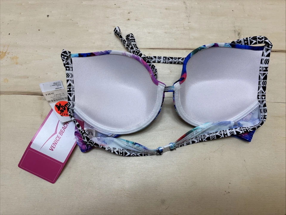 VENICE BEACH PUSH-UP TOP BIKINI DAMEN BADEMODE SCHWIMM BH C-CUP MEHRFARBIG - Bild 2 von 4