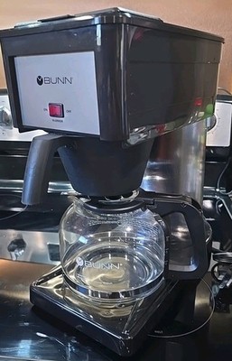 BUNN BX-B 10 Cup Coffee Maker Black and Stainless Brewer Tested & Working