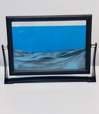Rotatable Moving Sand Art Picture Style 3D Sandscape In Motion Home Decor Blue