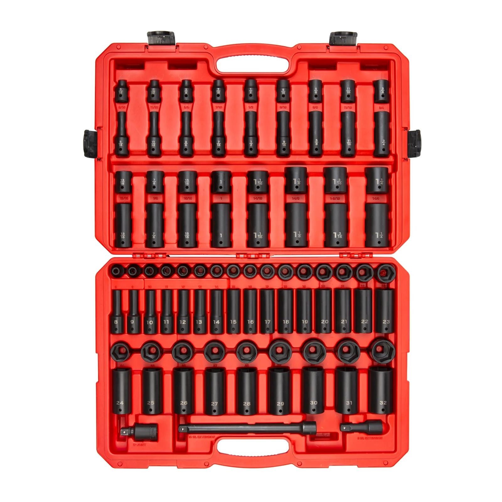 Tekton SID92407 87 Piece 1/2 In. 6 Point Impact Socket Set W/Case