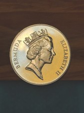 1985 BERMUDA Elizabeth II CRUISE SHIP TOURISM Proof Silver 1 Dollar Coin