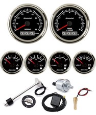 6 Gauge Set With Sender Gps Speedo 120mph Tacho Fuel Volt Temp Black 7 Color Led