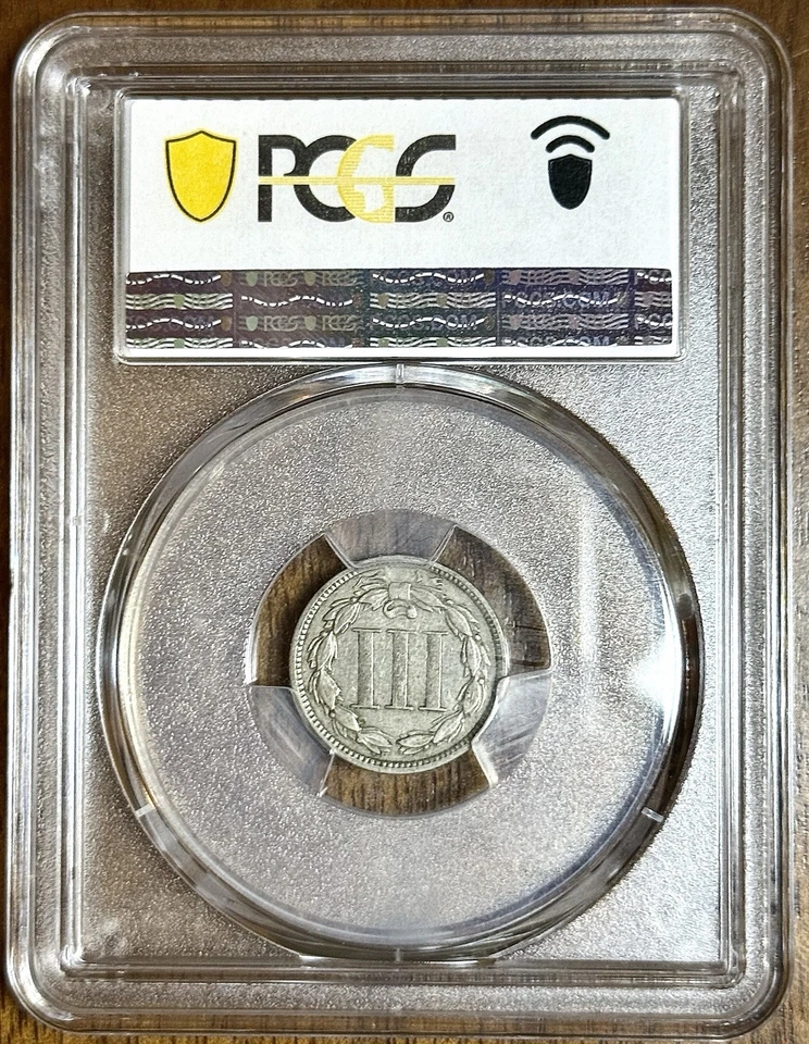 1870 Three 3 Cent Nickel 3CN- PCGS VF25  Classic Civil War Era Type Coin! - Image 2 of 4