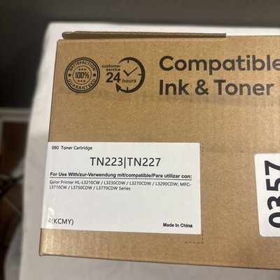v4ink TN223 TN227 Compatible Toner 4-Pack for Brother Printer Black Cyan Magent 