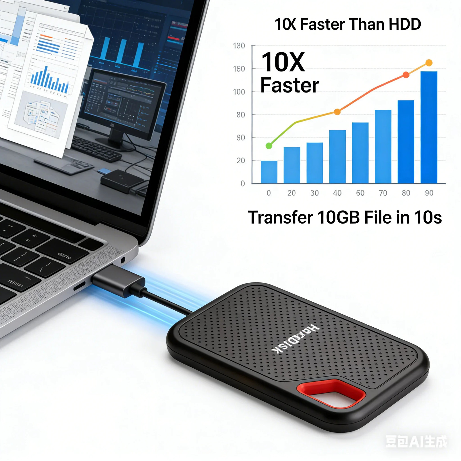 Portable Drive 4TB External Hard Drive Classic Black - PC Laptop and MAC