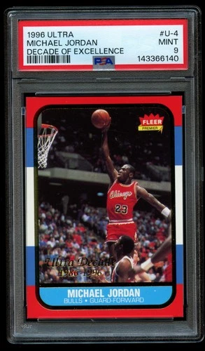 Michael Jordan 1996 Fleer Ultra Decade of Excellence #U-4 PSA 9 Bulls