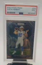 2020 Justin Herbert Rookie Card RC Panini Prizm #325 Los Angeles Chargers PSA 9. rookie card picture