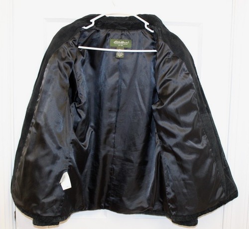 Eddie Bauer Damen Stepp Lederjacke Gr. M schwarz Wildleder Nubuk Thermo Mantel - Bild 3 von 8