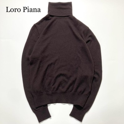 Loro Piana 100% Cashmere Turtleneck Sweater Size 40 brown Made In 
