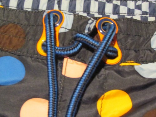 Modern Amusement Mens 34 Reversible Board Shorts Swim Dots hole flaw on snap - Picture 5 of 10